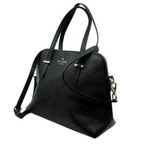 KATE SPADE~Cedar Street Maise~ BLACK LEATHER CROSSBODY SHOULDER SATCHEL BAG
